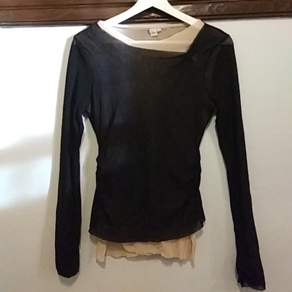 Mesh top in Black and tan
